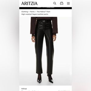 NWT Aritzia Wilfred size 0 Melina Leather Pants